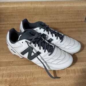New Balance Men's White and Gray soccer cleats